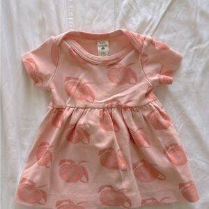 COPY - Kate Quinn Organic Cotton 0-3 month Baby Girl Peach Dress